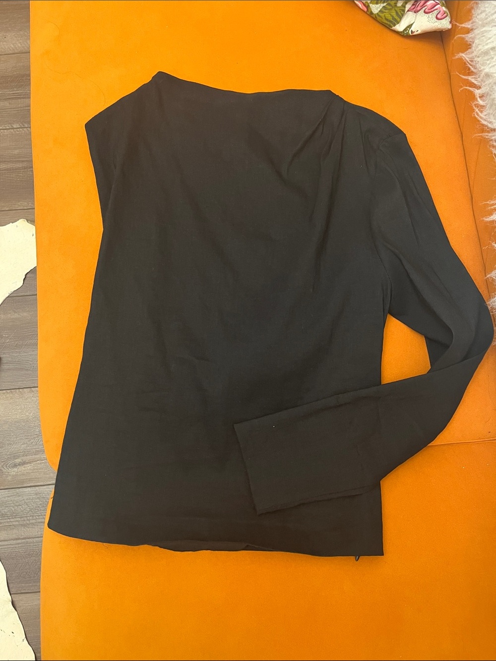 Zara Black One-Sleeve Open-Back Asymmetrical Top - Picture 3 of 7